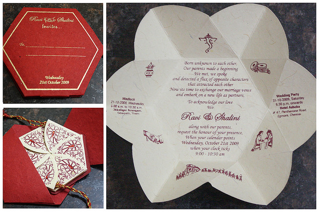Images of Lord Ganesha on Hindu Marriage Invitation Cards