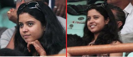 Picture of Preethi Narayanan, cricketer R Ashwin's Wife, watching her husband play cricket.