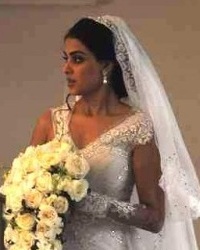Photo of Genelia D'Souza in a beautiful white bridal gown