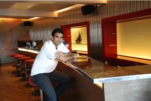 Zaheer Khan at ZK's, which is his restaurant in Poone
