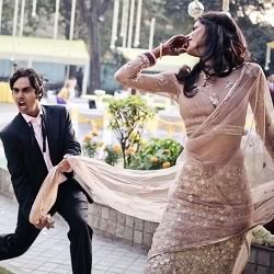 Kunal Nayar and Neha Kapur having fun at their wedding reception