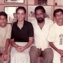Picture of John Abraham's Family, with Father Abraham John, Mother Firoza Irani, Brother Alan Abraham