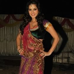 Picture of Photo of Sunny Leone in a traditional Indian dress. This was taken when she entered TV show Big Boss