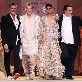 Shweta Bachchan Nanda and Brett Lee model Abu Jani and Sandeep Khosla Marriage Bridal Collection
