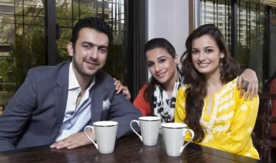 Vidya Balan with Dia Mirza and her husband, Sahil Sangha.