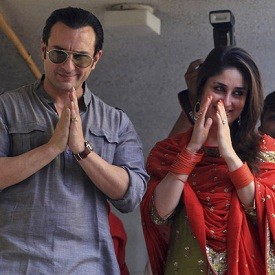 Saif Ali Khan and wife Kareena Kapur after their Registered Marriage on 16 October, 2012