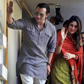Kareena Kapoor with husband Saif Ali Khan after they registered their wedding on 16 Oct, 2012