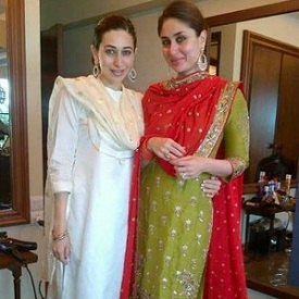 Kareena Kapoor inside her Fortune Heights house with sister Karishma. Picture taken just after her marriage to Saif Ali Khan.