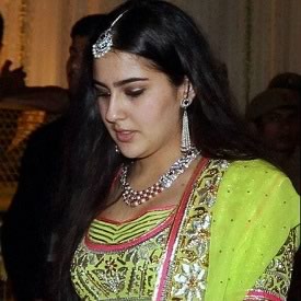Saif's daughter, Sarah Ali Khan, at father Saif and Step mother Kareena Kapoor's Wedding Reception in Delhi.