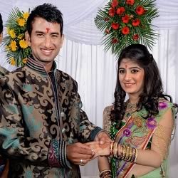 Pic of Cheteshwar Pujara's Engagement to wife Pooja Pujara