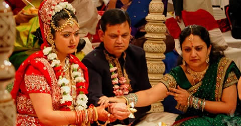 In Hindu Wedding, Kanyadaan is the ritual where the bride's parents give her to her husband.