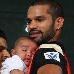 Picture of Shikhar Dhawan, with his son, Zoravar Dhawan.