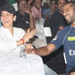 Shiker Dhawan with wife Ayesha at an IPL party. Aesha regularly accompanies Shikhar.