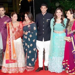 Deol and Takhtani family at Ahana Deol and Vaibhav Vora's Wedding.