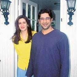 Family picture of Wassim Akram with first wife Huma Akram at their house in Pakistan.