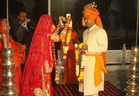 Jaimala or Varmala is a Hindu Wedding custom where the bride and groom exchange garlands.