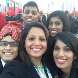 Selfie of Dipika Pallikal with her Squash team mates, at CWG 2014.
