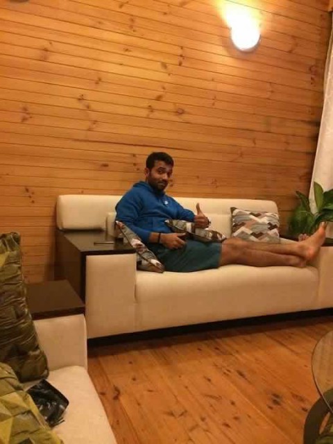 Picture of Ajinkya Rahane Relaxing At His House