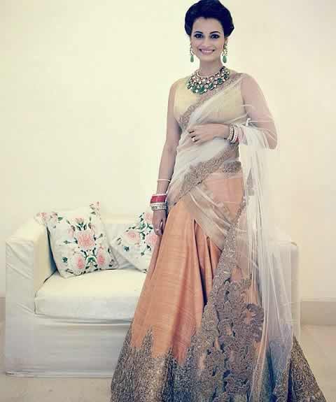 Dia Mirza's Wedding Reception Dress by Shantanu and Nikhil