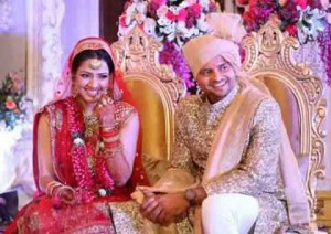 Photo of Suresh Raina with his Wife, Priyanka Chaudhary