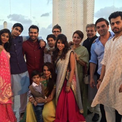 Ritika Sajdeh and Family At Her Engagement To Rohit Sharma