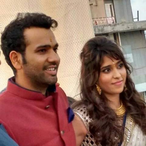 Rohit Sharma With His Wife Ritika, At Their Engagement
