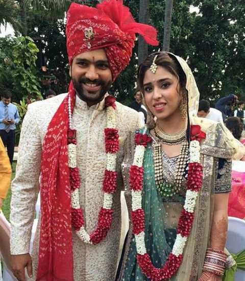Wedding Picture  of Rohit Sharma and his wife, Ritika